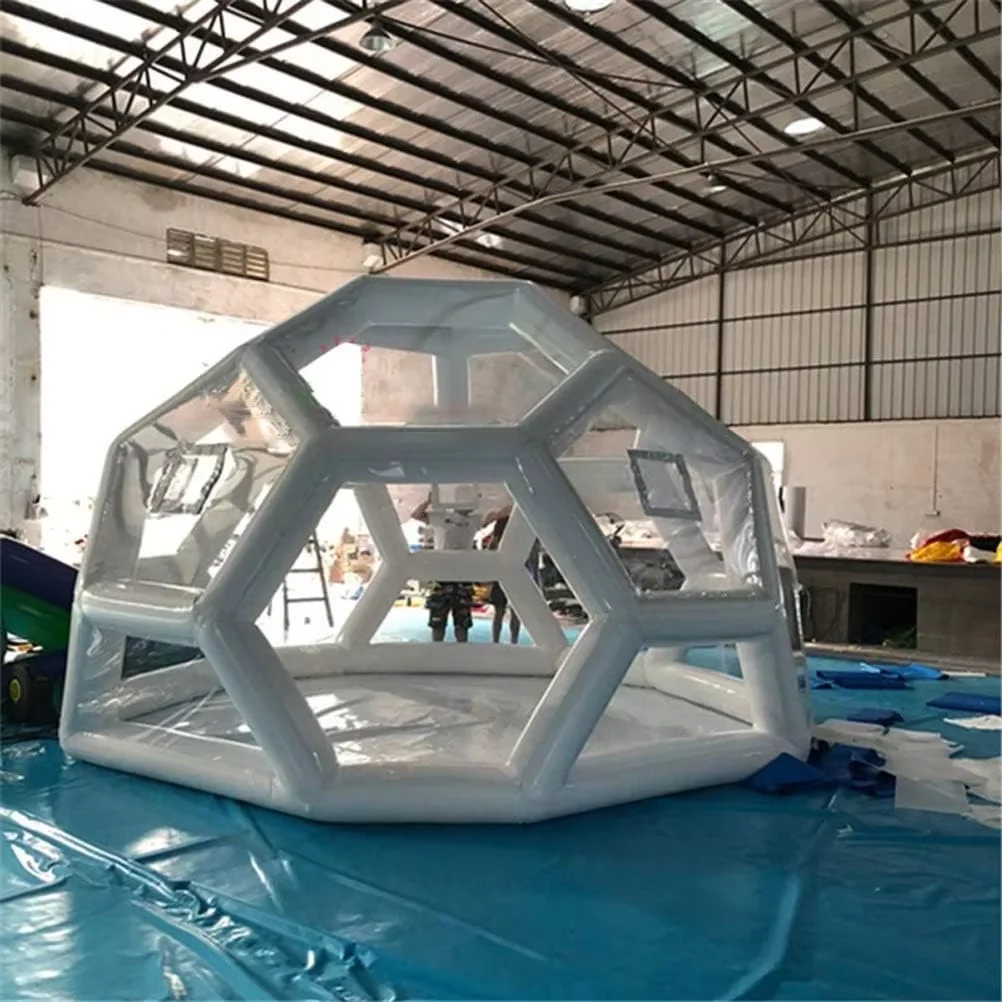 Inflatable กลางแจ้งโปร่งใสเต็นท์ฟุตบอลโครงสร้างเต็นท์ Backyard ทรงกลมหรูหรา Inflatable Bubble เต็นท์ Family Camping