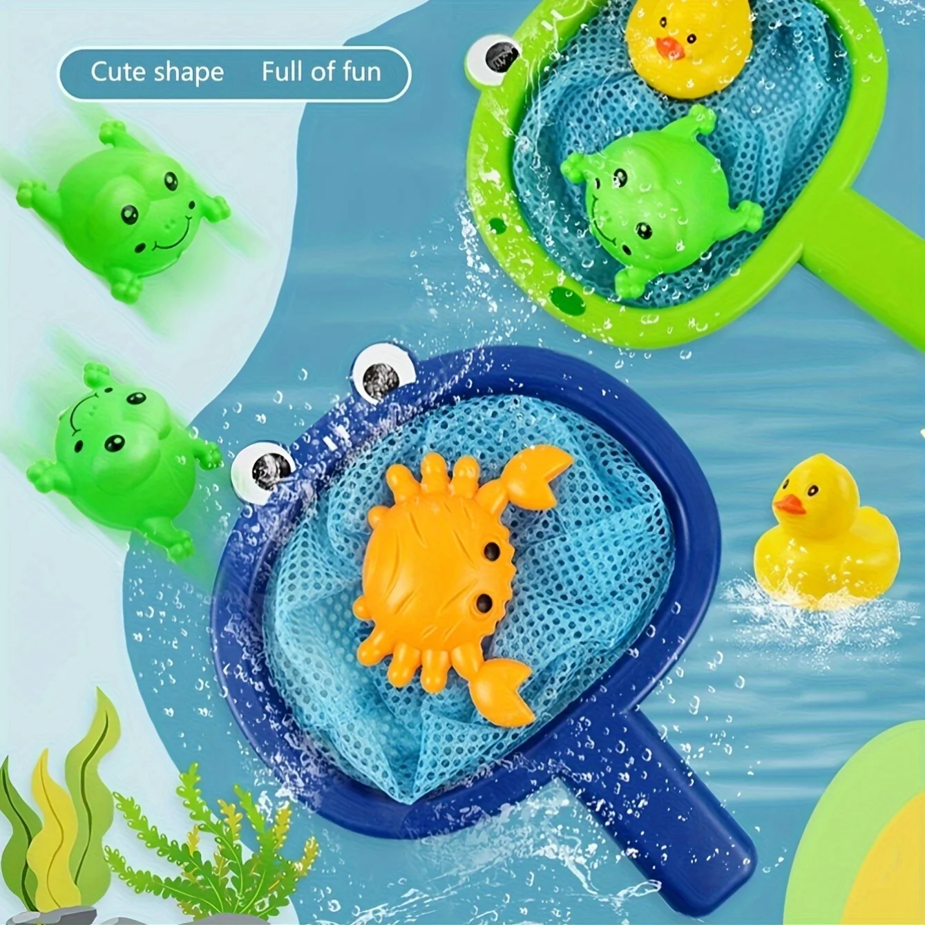 Brinquedo de rede fofo e divertido com formas de animais - Pato caranguejo sapo - Presente de aniversário perfeito para o Natal, ação de graças e outras festas G