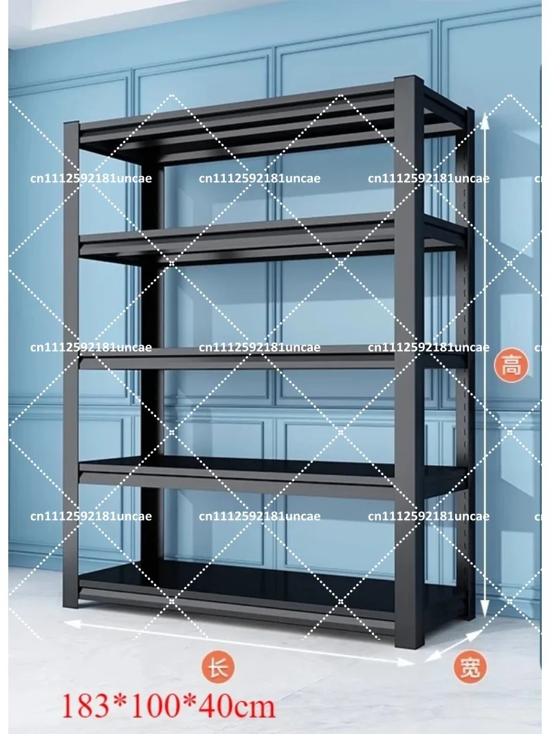 Steel Multi-Layer Storage Shelves for Basement, Garage, and Supermarket, Heavy Duty Iron Shelving Unit 183x100x40cm