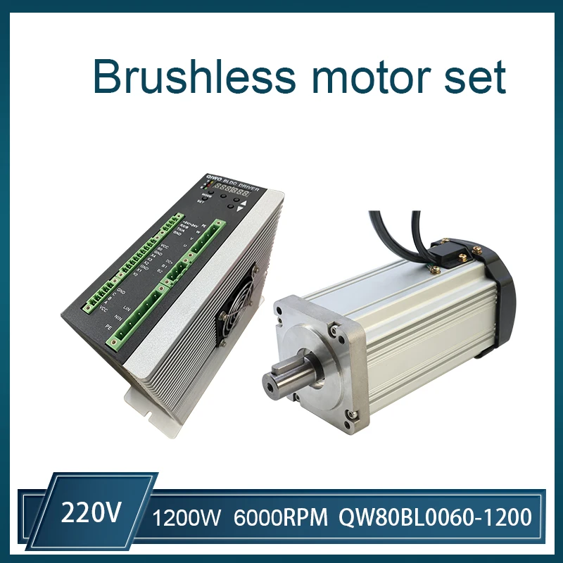 Low Noise Motor High Torque 220V 6000rpm 1200W Adjustable Speed Brushless Motor Single Phase Electric Servo Motor for Industrial