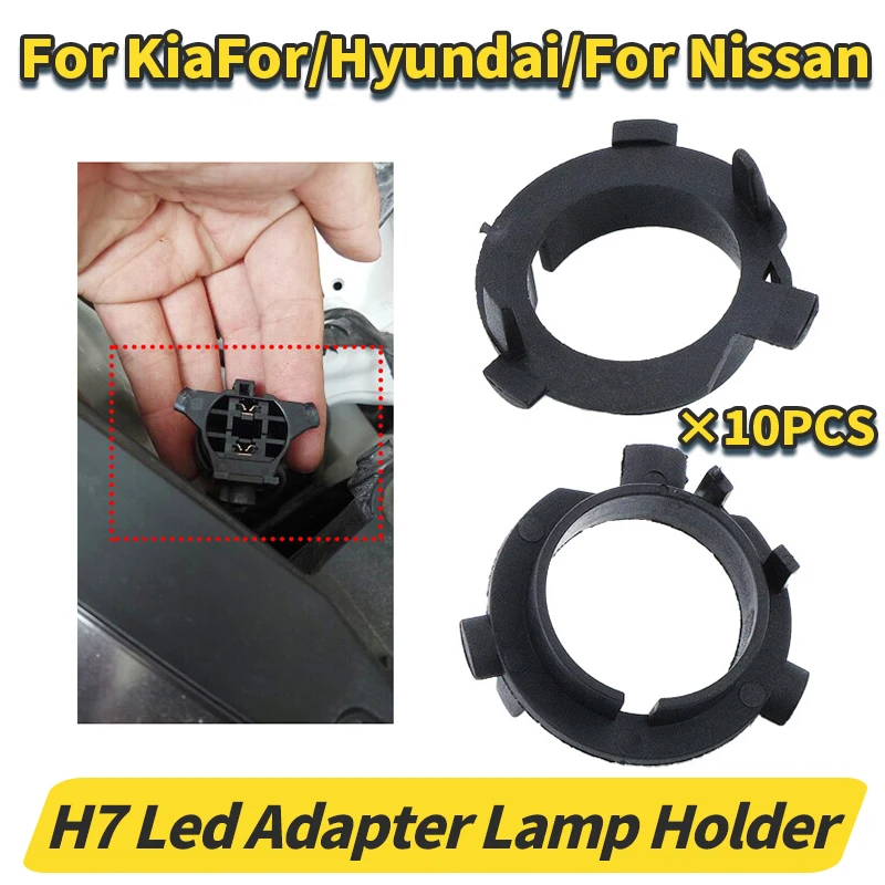 10PCS H7 LED Holder Car Universal Headlight Base Bulb Socket Adapter for Hyundai Sonata New/Tucson/Qashqai/Kia K3 K4 K5/Sorento
