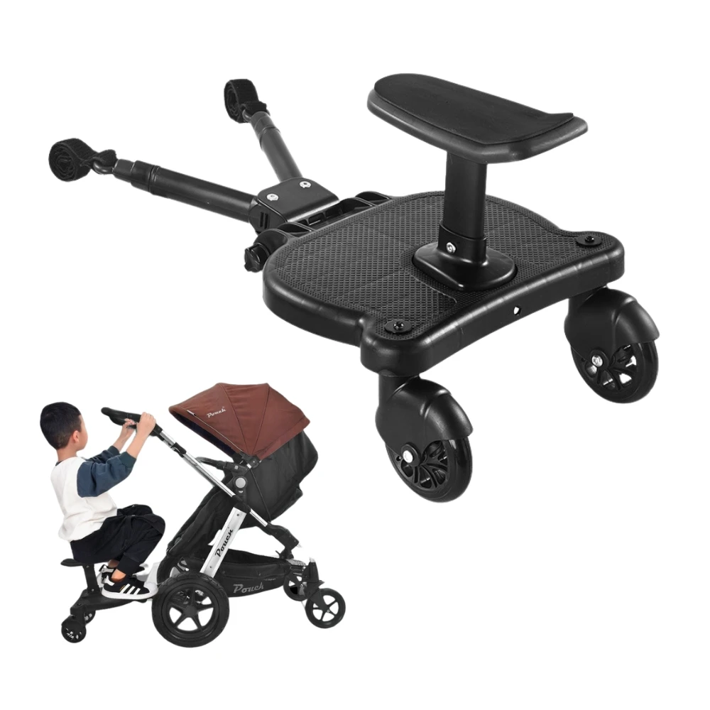 

Baby Pram Twin Carrier Stroller Pedal Connector Cart Seat Accessories Portable Carriage Scooter Standing Plate Trailer with Seat