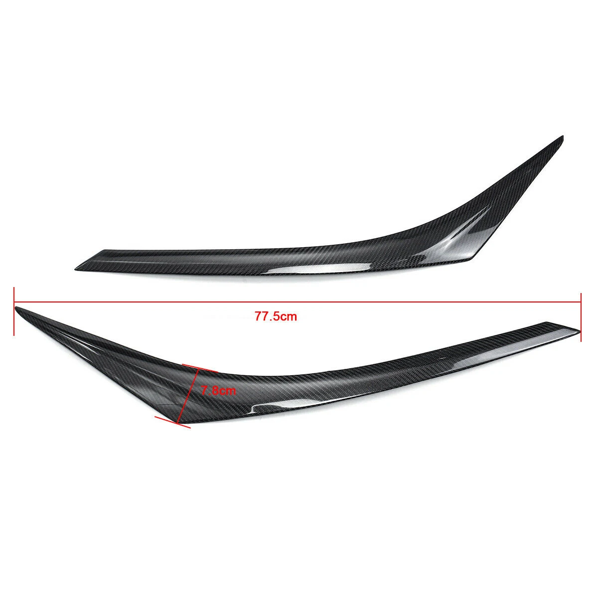 Carbon Fiber Front Headlight Eyebrow Cover Trim for Toyota CHR CH-R 2016-18