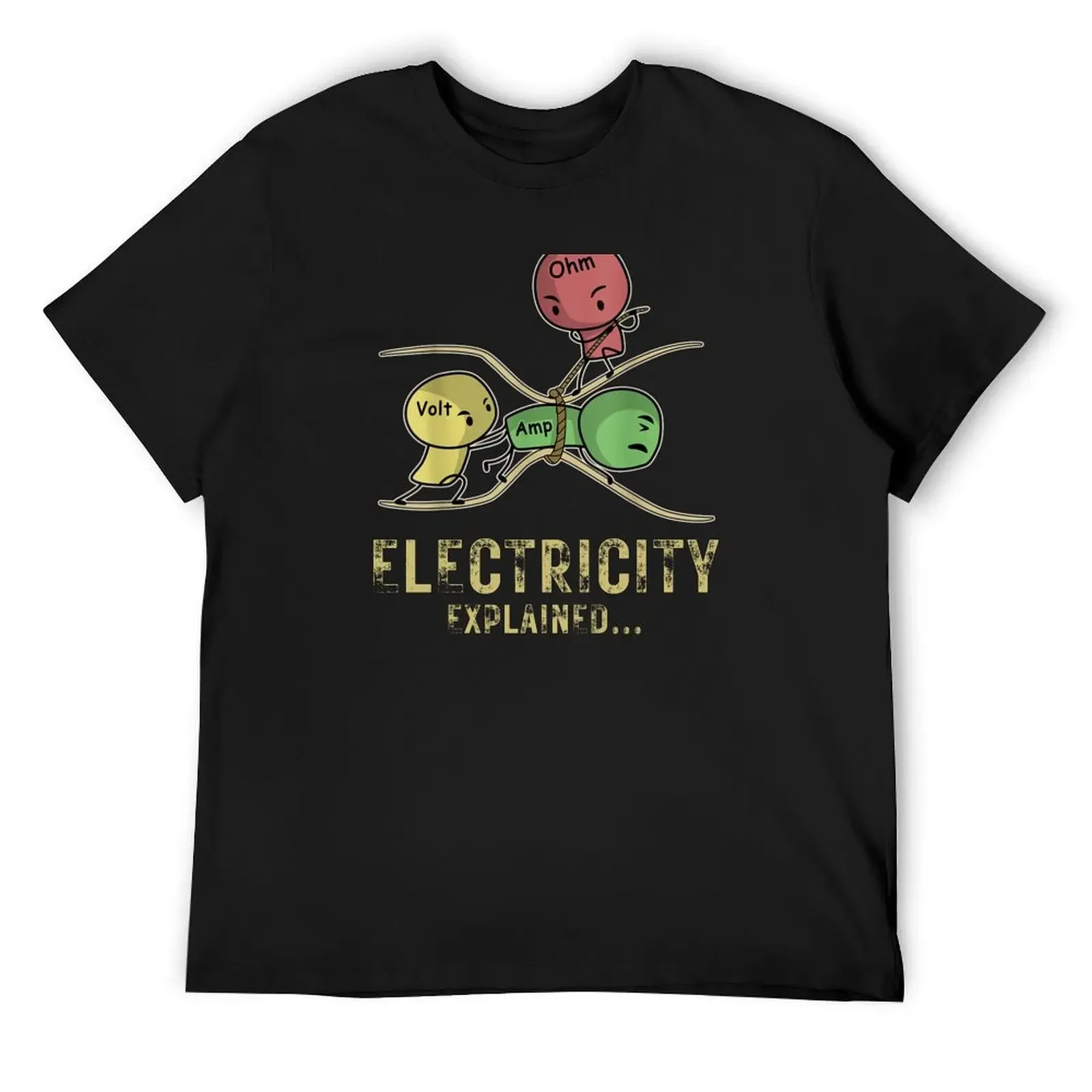 Funny Electricity explained T-Shirt Blouse Aesthetic clothing for a boy big and tall t shirts for men