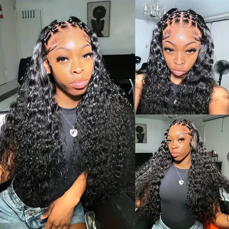 Rosabeauty 250 Density HD 13X6 Full Transparent Deep Curly Lace Frontal Wigs 30 40 Inch 13X4 Front Human Hair Wig