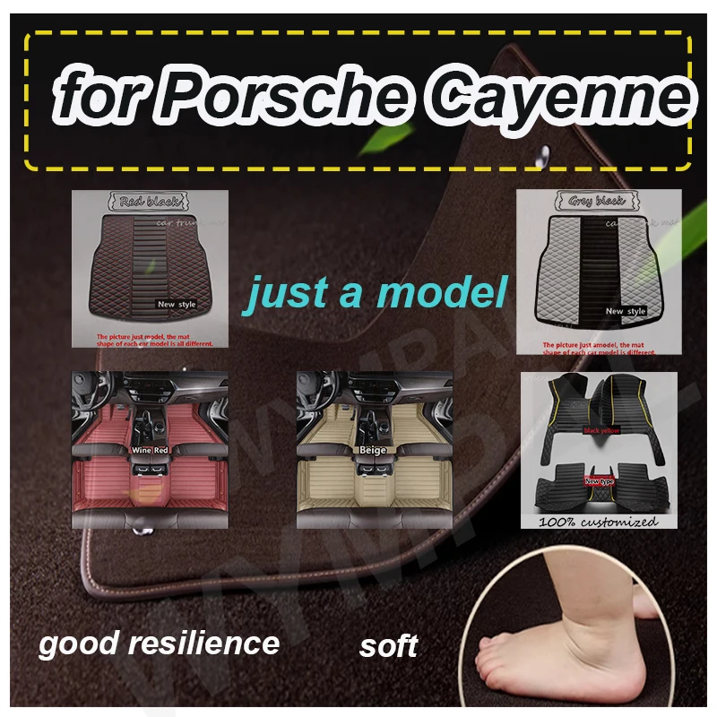 

LUXURY Car floor mats for Porsche for Cayenne 2018 2019 2020 2021 2022 Car Floor Mats Custom auto foot Pads