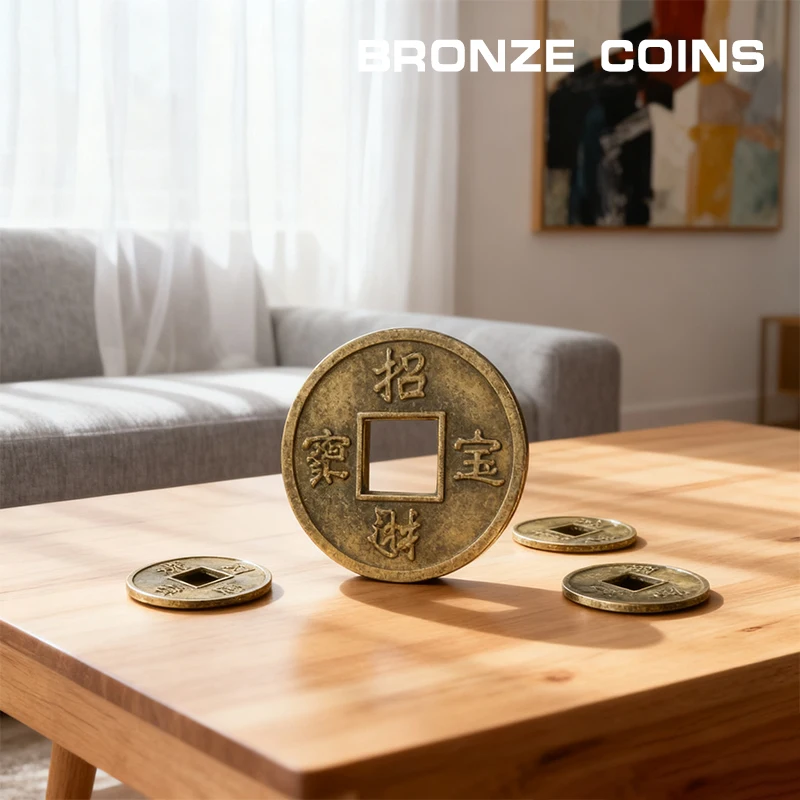 100Pcs Feng Shui Coins Ancient Chinese I Ching Coin Set for Health And Wealth Attraction Charm