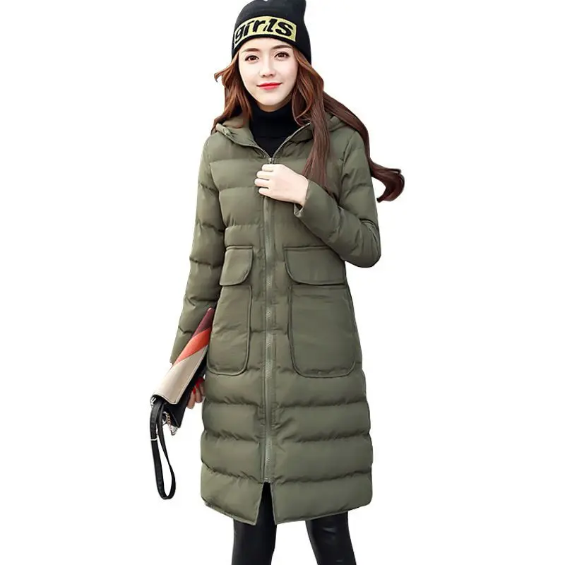 Ladies Fashion Winter Coat Women Down Cotton Hooded Jacket Woman Casual Warm Outerwear Jackets Female Girls Black Clothes VA1160