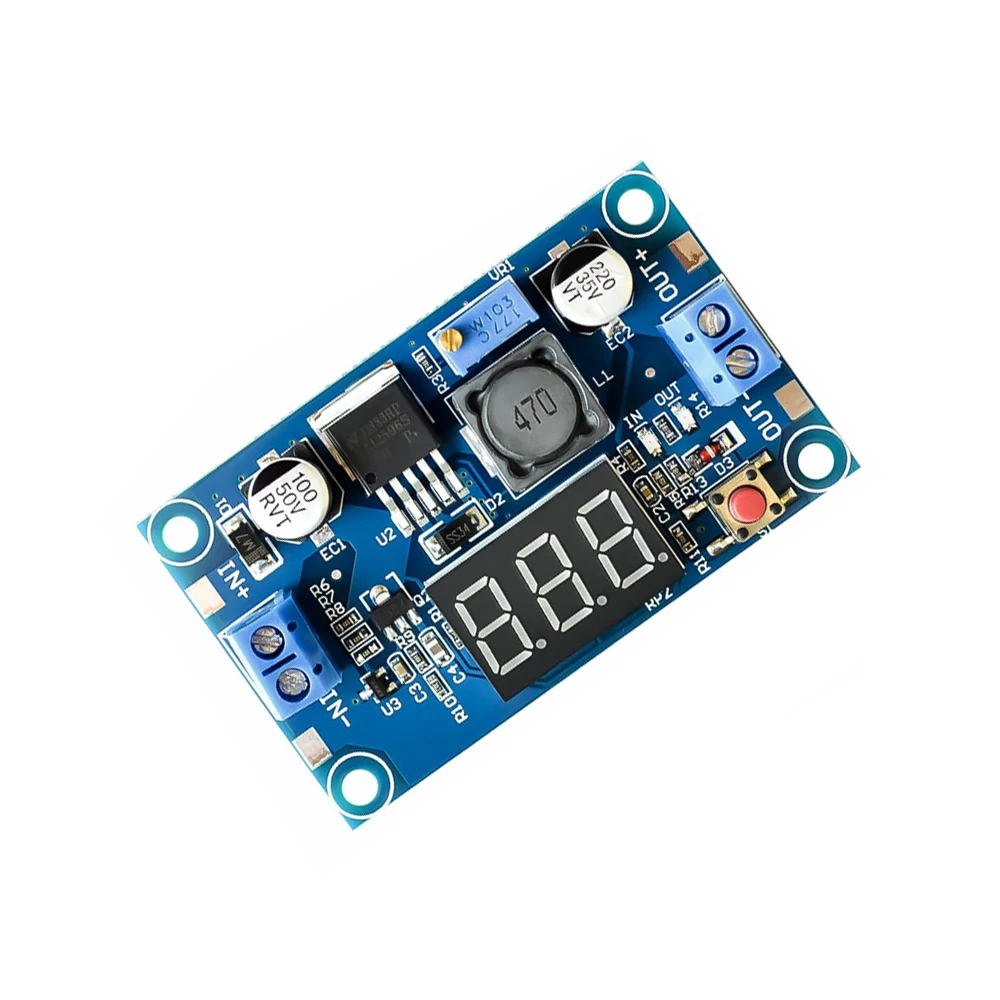 

DC DC Step Down Converter Voltage Regulator Voltmeter 4-40V to 1.2-37V Buck Adjustable Adapter Power Supply Module