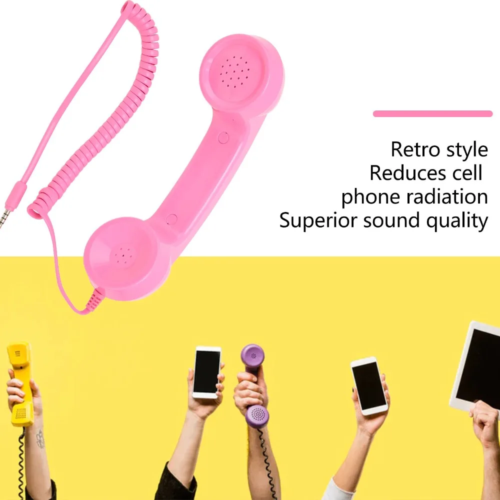 Multifunction Retro Phone Handset 3.5mm Microphone Speaker Radiation Proof Receiver Retro Telephone Handset
