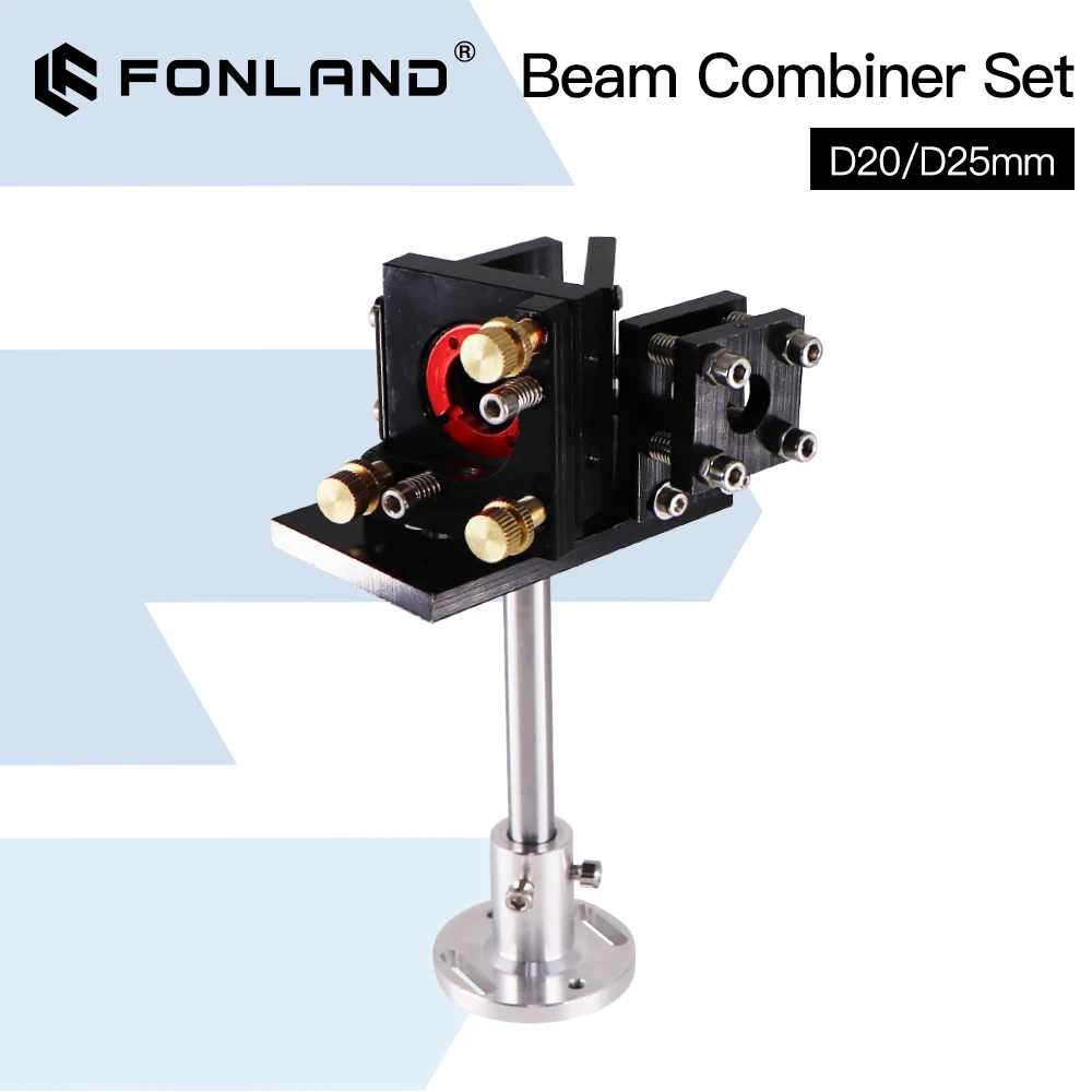 Imagem -02 - Fonland Znse Feixe de Laser Combinador Conjunto D20 25 mm Lente Feixe Znse Mais Combinador Montagem Ponteiro Vermelho para Co2 Gravação a Laser Máquina Corte