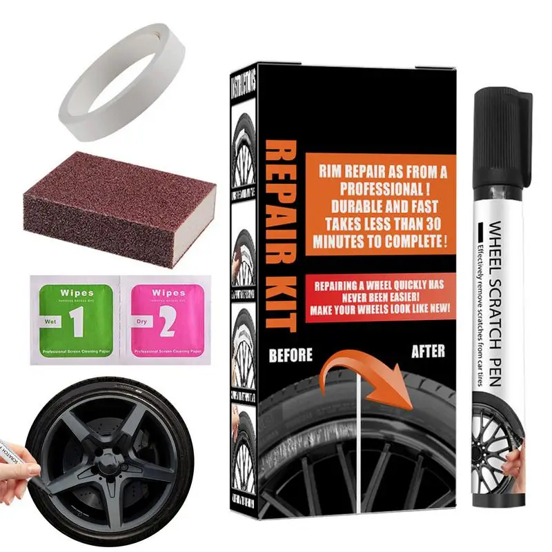 

Alloy wheel scratch repair kit Car Rim Scratch And Swirl Remover Surface Damages Care Repair Hand Tool Set Auto Paint Filler
