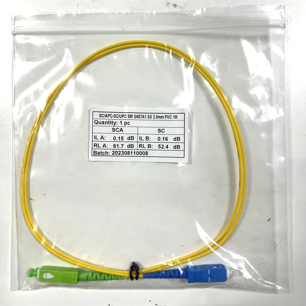 Cable de conexión de fibra Cable óptico puente de fibra con conector SC APC a SC UPC G657A1 fibra monomodo LSZH 0,5 m 1m 3m 5m 10m de largo