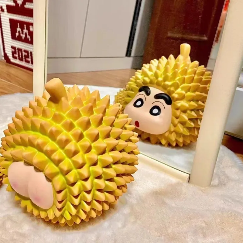 9cm Crayon Shin-chan Kawaii Anime Durian Nohara Shinnosuke Fruit Series Action Figures Doll Model Toys Collection Gift