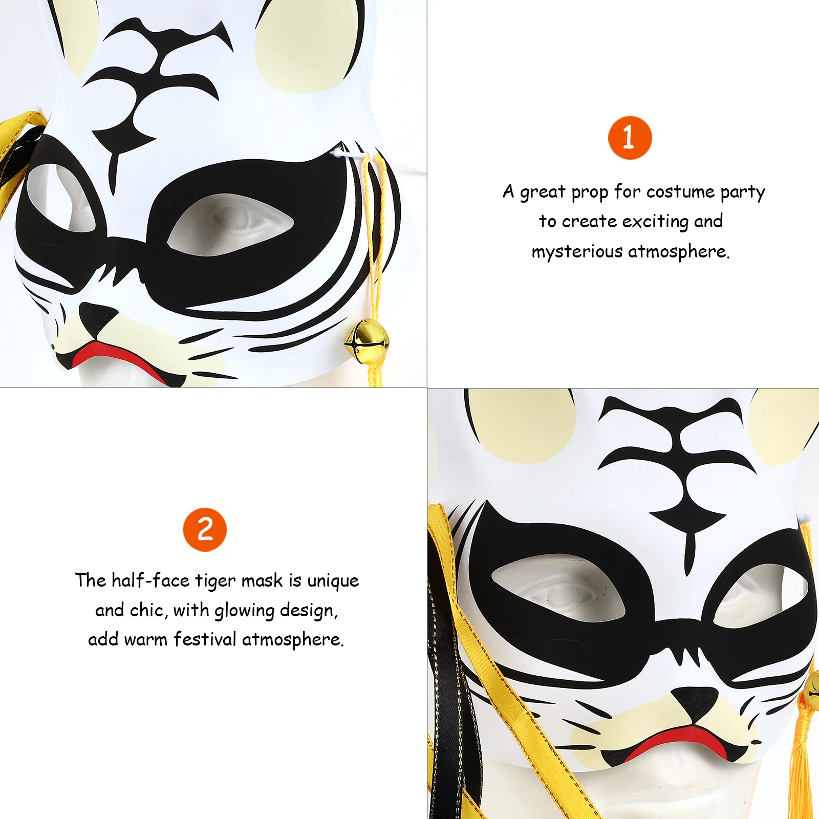 

Tiger Mask Animal Masks for Adults Luminous Costume Halloween Costumes Carnival Face Half
