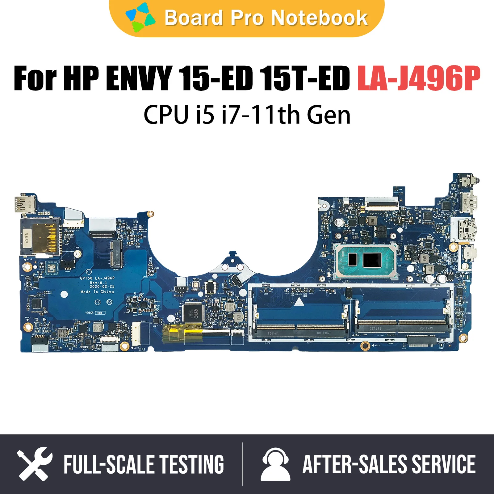 

Laptop Mainboard For HP ENVY 15-ED 15T-ED LA-J496P M20703-501 M20700-601 M20704-601 Motherboard i5-1135G7 i7-1165G7 CPU