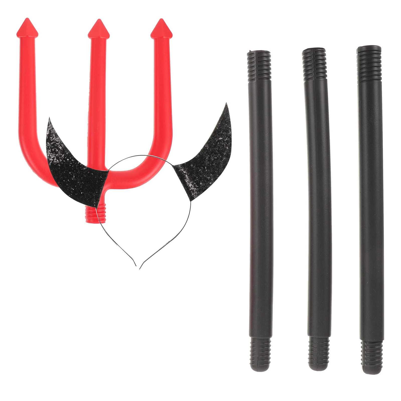

Horns Headband Buckle Halloween Costume Prop Black Trifurcated Large Size Durable Portable Matching Clothes Comfortable
