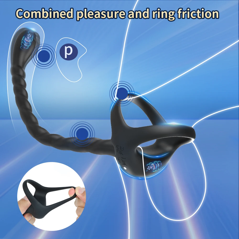 Penis Ring Vibrator For Men Masturbator Delay Ejaculation Prostate Massager Vibrating Egg Butt Plug Sex Toys Cock Anal Vibrator