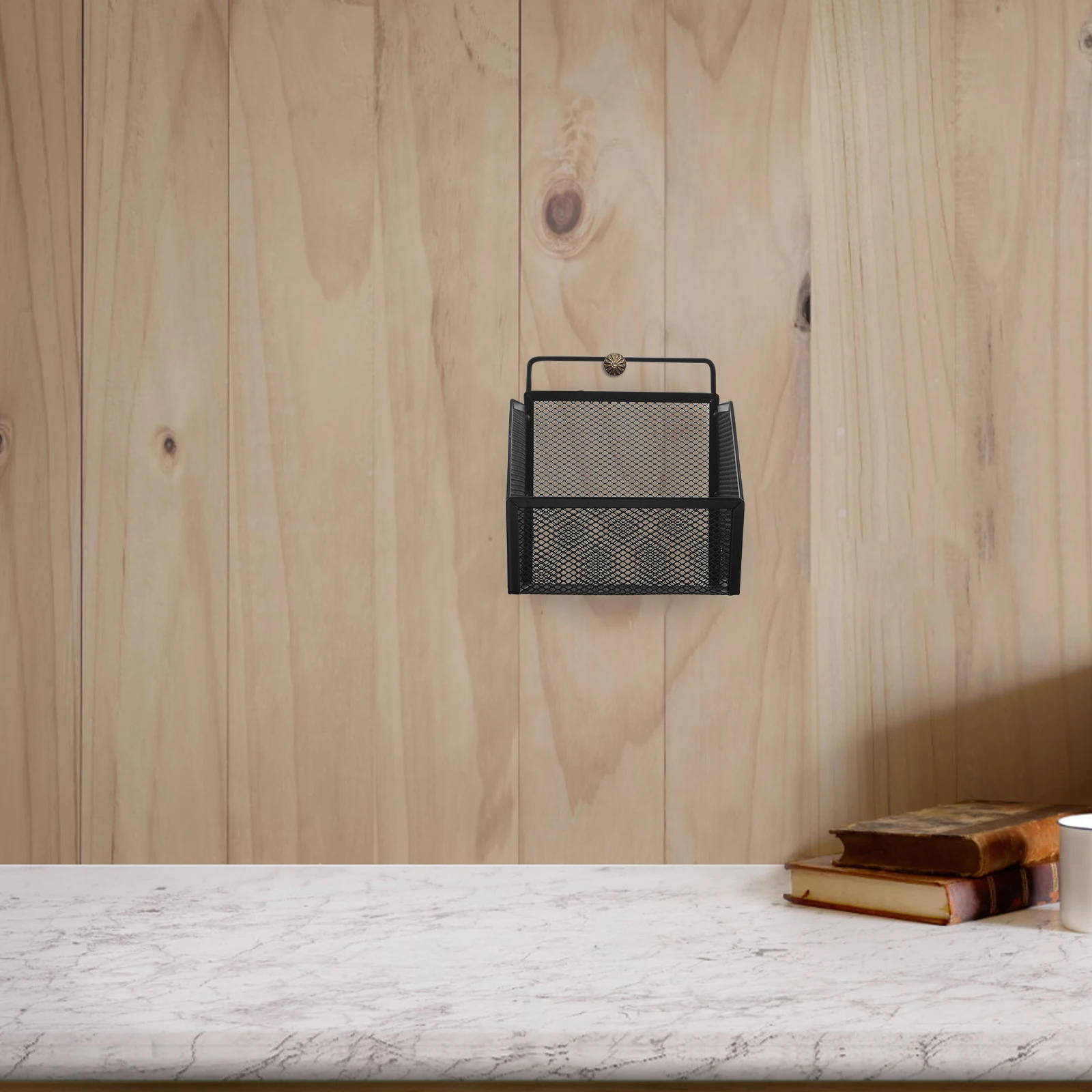 

Hanging Wall File Holder Iron Mesh Document Storage Organizer Compact Desktop File Box For Office Home Study Slanted Design