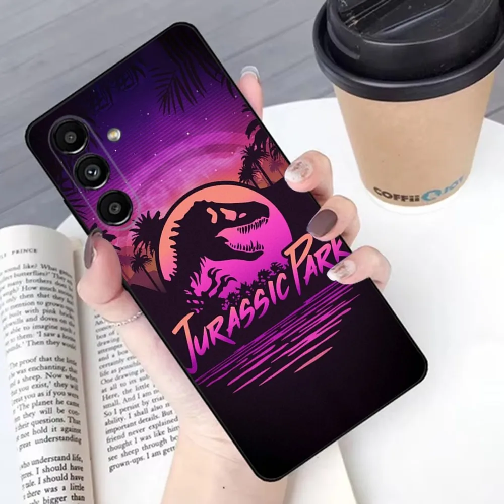 J-Jurassic Park  Phone Case For Samsung S24,23,22,30,21,10,9,Ultra,Plus,Lite,FE,Soft Silicone Black Cover