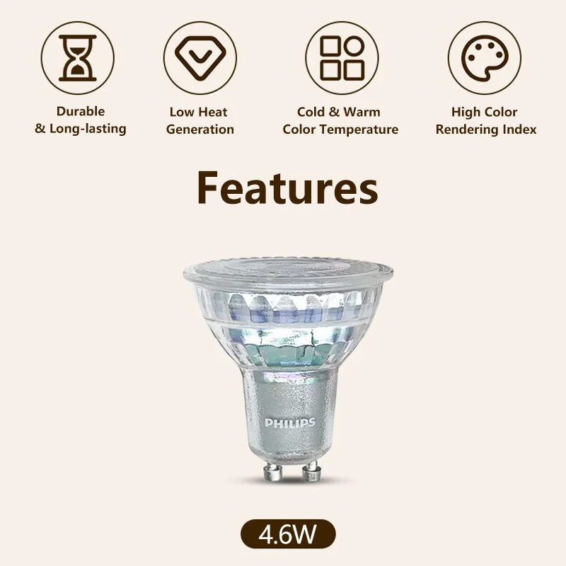 Philips LED GU10 PAR16 Essenti - Philips Bulb Led Classic ulasan dan harga