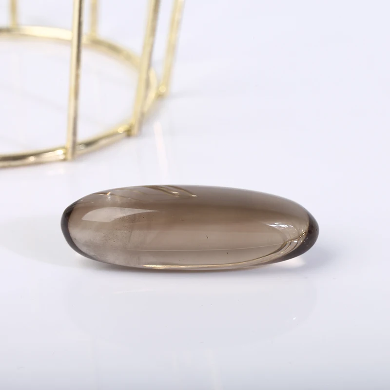 Natural Smoky Quartz Oval Palm Stones Polished Crystal Healing Worry Stones for Meditation Reiki Craft Jewelry Making Home Decor view 5