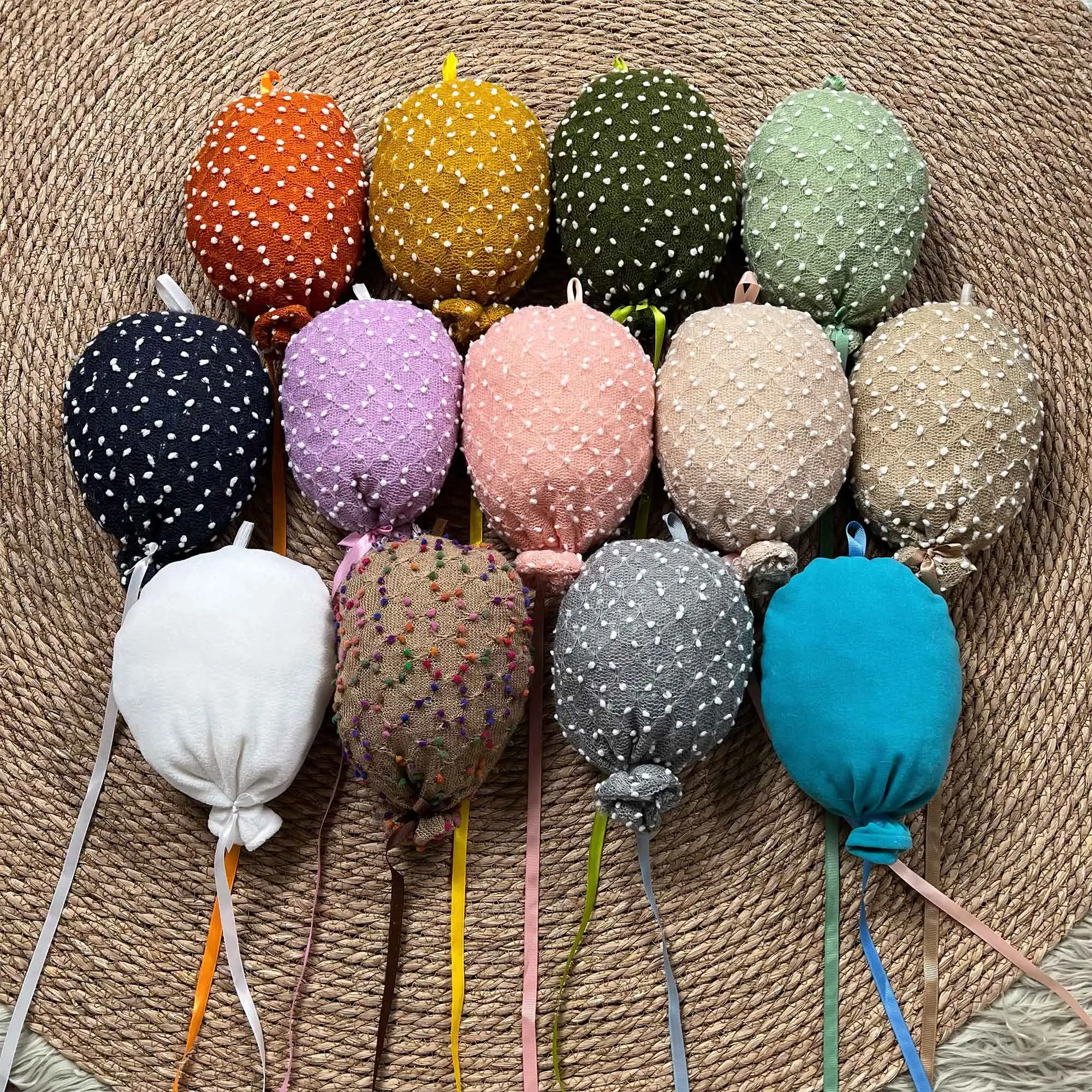 Don&Judy Polka Dot Fabric Balloon Decoration Polka Dot Fabric Balloon Decoration for Photography Photoshoot Props for Newborn