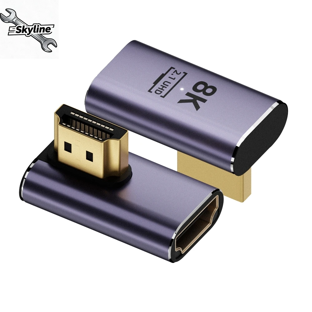 8K Compatible Extender Adapter 90° Plug to Female Converter 4K 120Hz 2.1 Elbow