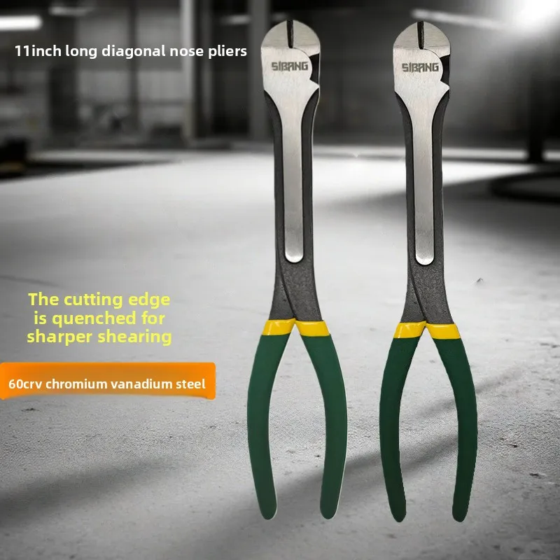 11inch extended diagonal pliers,60CRV chrome vanadium steel sharp blade,anti slip handle design,high hardness cutting effortless