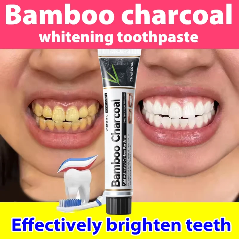 Bamboo Charcoal Whitening Toothpaste Mint Toothpaste Adsorbs Bad Breath Remove Yellow Teeth Cleaning Teeth Stains Oral Care