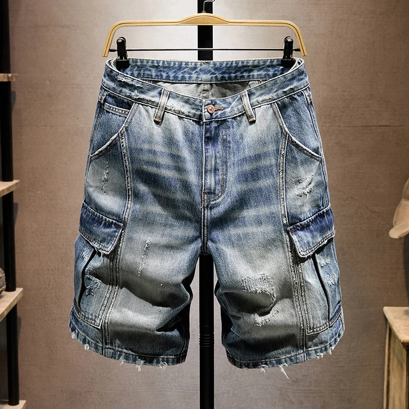 

KSTUN 2026 Men's Summer Shorts Harem Pants Loose Wide Leg Baggy Shorts Americian Retro Streetwear Knee Length Pants
