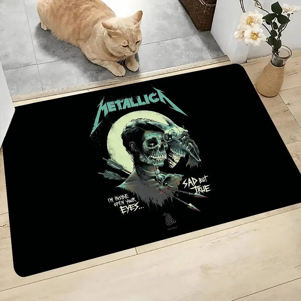 Classic Popular M-metallicaS Band Hallway Carpet Washable Non-Slip Living Room Sofa Chairs Area Mat Kitchen Doormat Area Rug