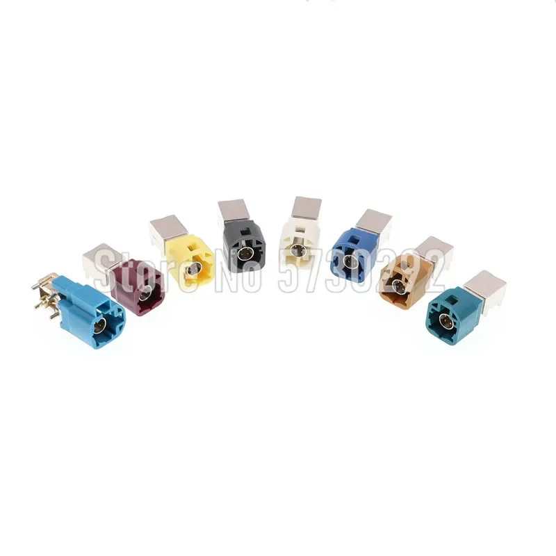 LVDS 4P PCB Plug Bent Pin Automotive Male HSD Connector Universal Auto Wiring Harness Fakra Socket