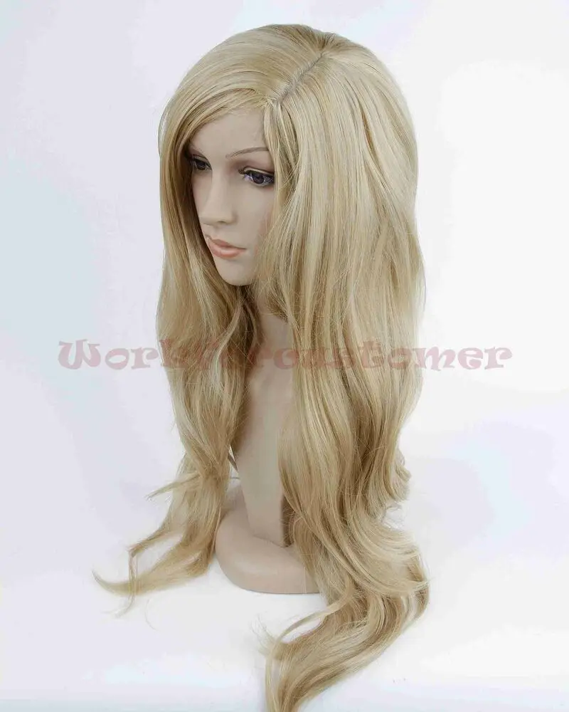 Lady Body Wave Light Blonde Synthentic Wig Heat safe Silky Side Part Gluless USA