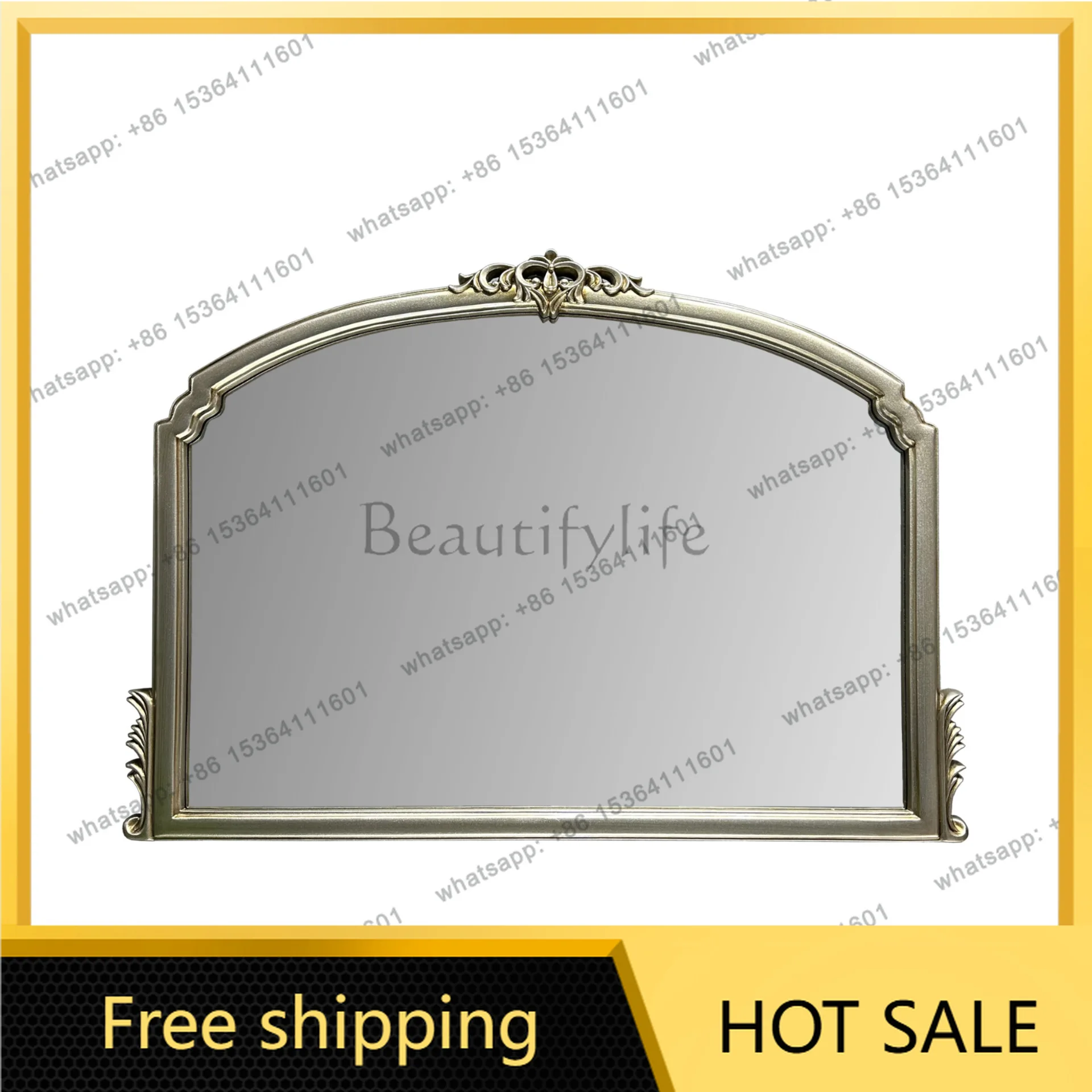 PG French retro carved bathroom mirror wall art decoration dresser bathroom mirror