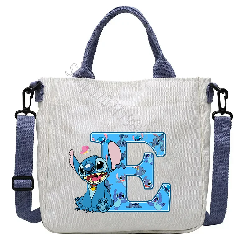 Disney Lilo & Stitch Women Handbags Boys Girls Shoulder Bags Cute Letter Anime Graphic Print Portable Large Capacity Bag Gifts