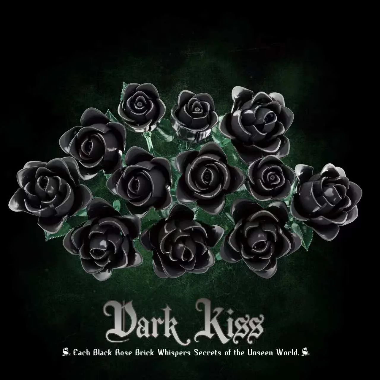 High Quality Black Rose Building Bricks Kit Simulated Roses Plant Bouquet Model Toys Girlfriend Birthday Gift