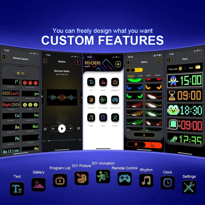 2PCS Devil Eyes Light Car Window Flexible LED Display Screen Matrix Pixel Panel Demon Dynamic Eye Light for Car Truck Windshield