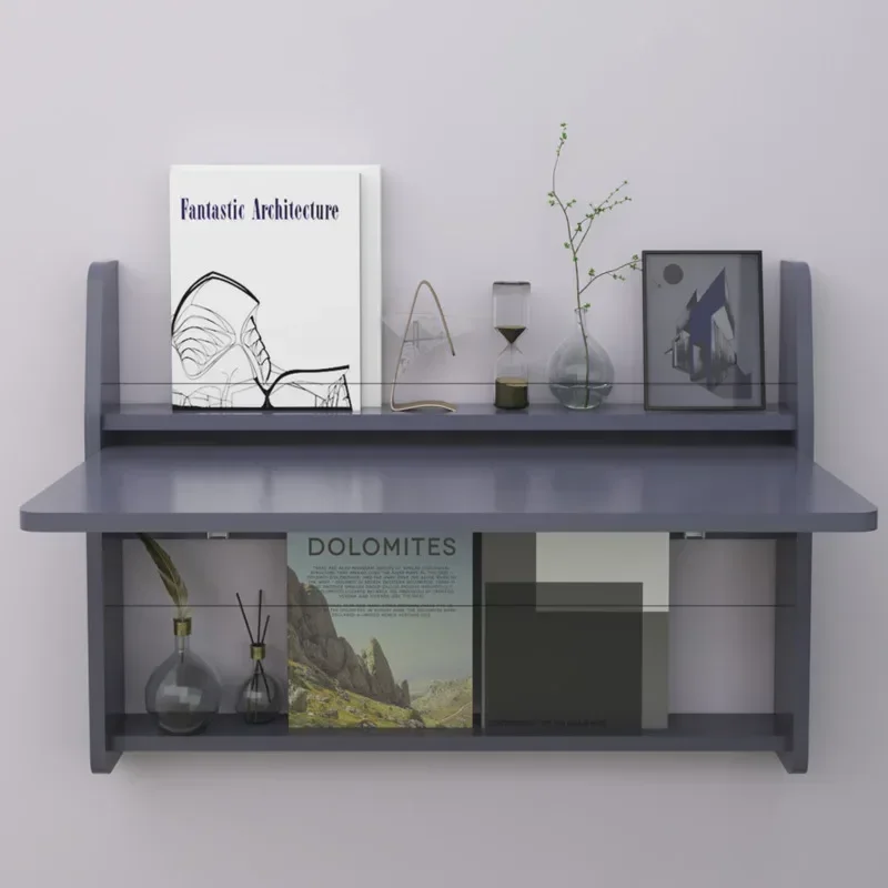 Small Family Household Wall Hanging Folding Table Expansion Dining Table Multi-functional School Computer Table Storage Rack