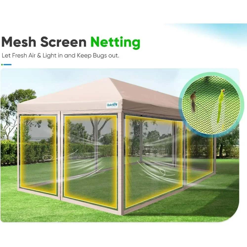 Canopy, Pop up Tent with Netting, Instant Screen House Room Outdoor Party Event Gazebo Screened, Waterproof&Sand Bags Included