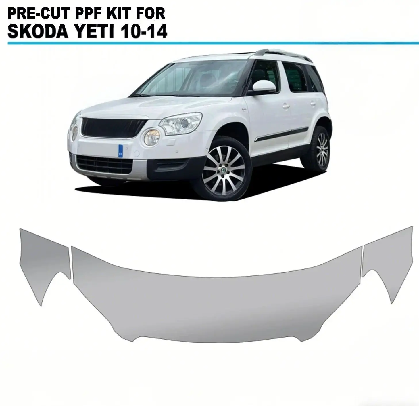 

Для Skoda Yeti 2010-2014 ТПУ предварительно вырезанный комплект PPF устойчивый к царапинам прозрачный передний бампер капот защитная пленка для двигателя