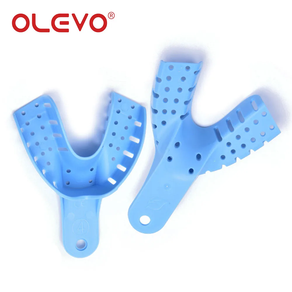 Olevo 10 Stuks Tandheelkundige Afdruk Trays Orthodontisch Materiaal Autoclavable Geperforeerde Plastic Tanden Lade Rechtsboven Linksonder