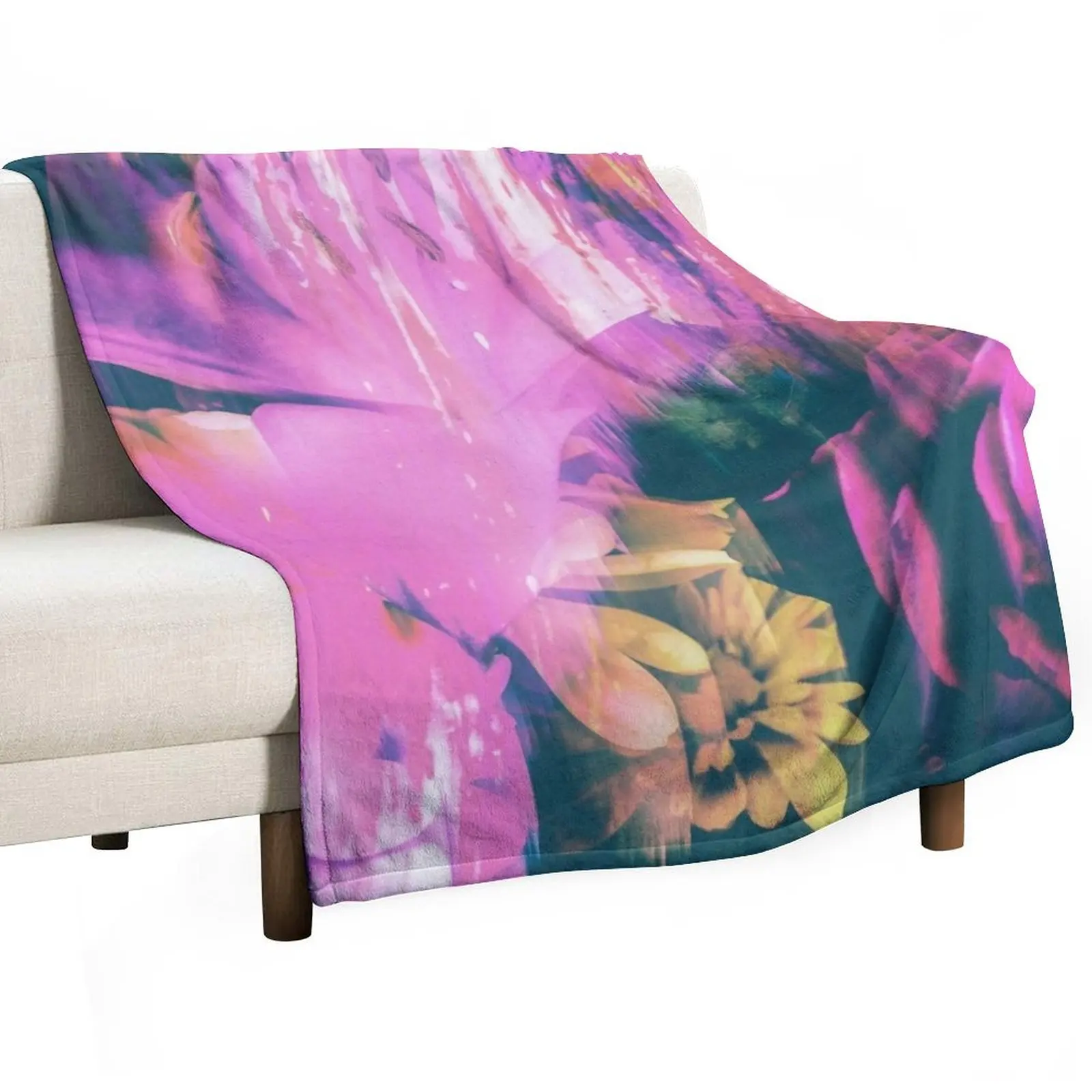 Self Destruction Abstract Glitch Throw Blanket halloween Loose Hairys Luxury Blankets