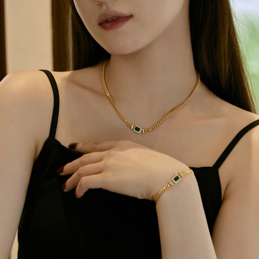 PuBang Fine Jewelry 925 Sterling Silver Bracelet Green Sapphire Created Moissanite for Women Engagement Party Gift Drop Shipping