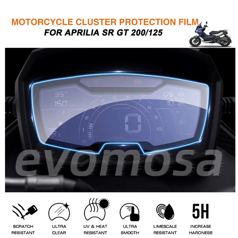 

Для Aprilia SR GT 200 125 RS125 Tuono 125 SXR 50 125 160 мотоциклетная защитная пленка для приборной панели, экрана приборной панели