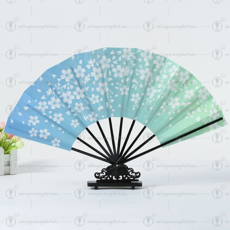 Rice Paper Baking Lacquer Side Bone Chopsticks Fan Printed Design Pocket Fan Home Decoration Pattern Dance Handheld Fan