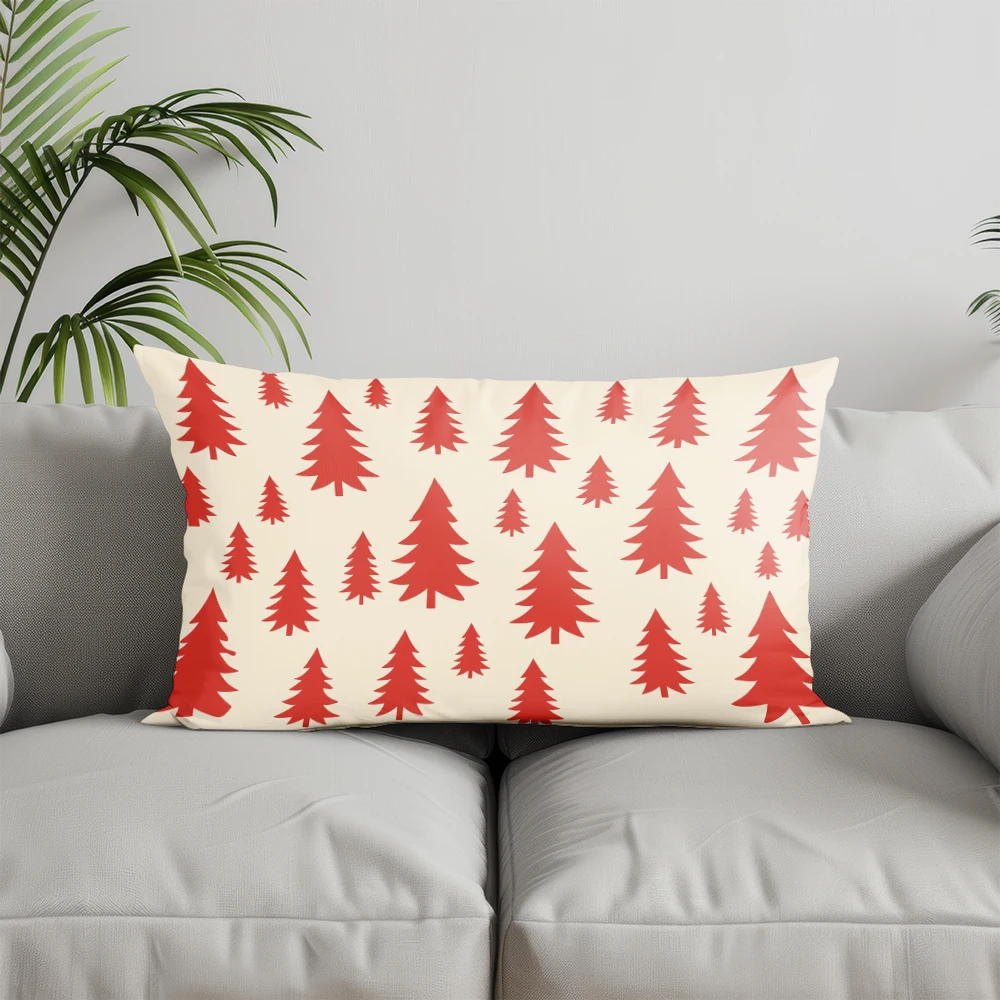 ديكور المنزل وسادة شجرة عيد الميلاد لقضاء عطلة مناسبة لأريكة غرفة النوم غطاء وسادة السيارة وسادة الظهر المستطيلة #4