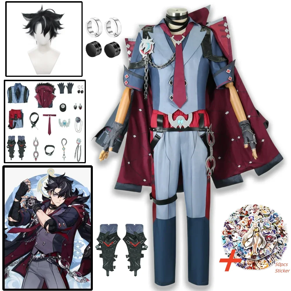 

Wriothesley Cosplay Costume Fortress of Meropide Wriothesley Cosplaly Wig Full Set Halloween Carnival Christmas Party Suits