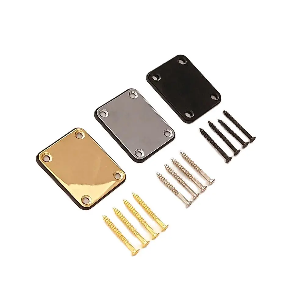 1 Set Electric Guitar Neck Plate Fix Tele Guitar Neck Joint Board 4 Screws