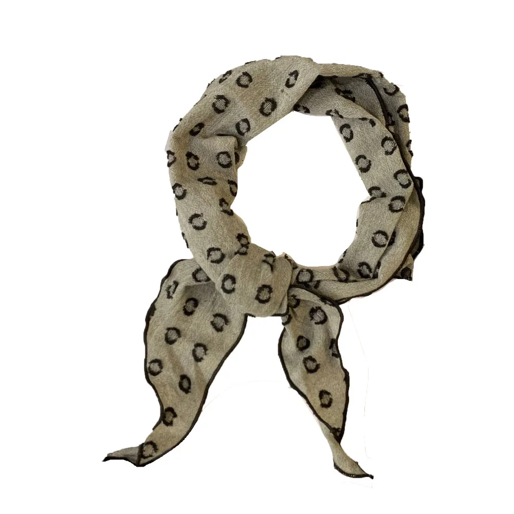 

Милые шарфы со снежным цветком, корейский стиль, полосатый принт, хлопковый льняной платок, мягкий головной платок, треугольный шарф-хиджаб, женский шарф